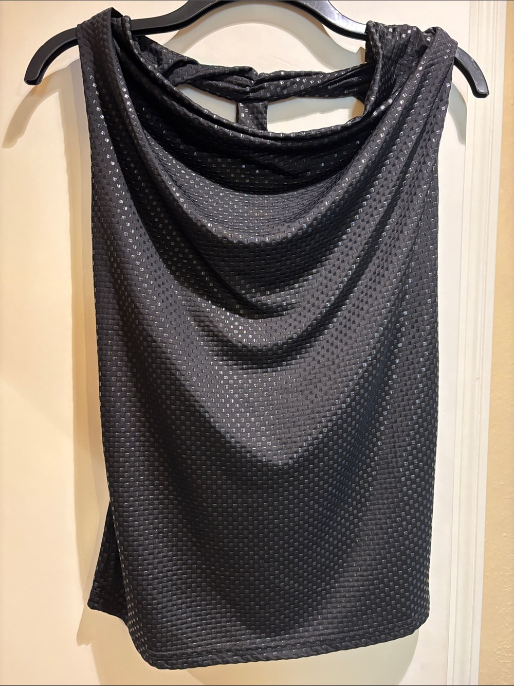 Black Tank Top with Textured Knit